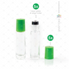 10ml Clear Glass Roller Bottle with Fern (Green) Lid & Premium Stainless Steel Rollerball - 5 pack (NEW STYLE)