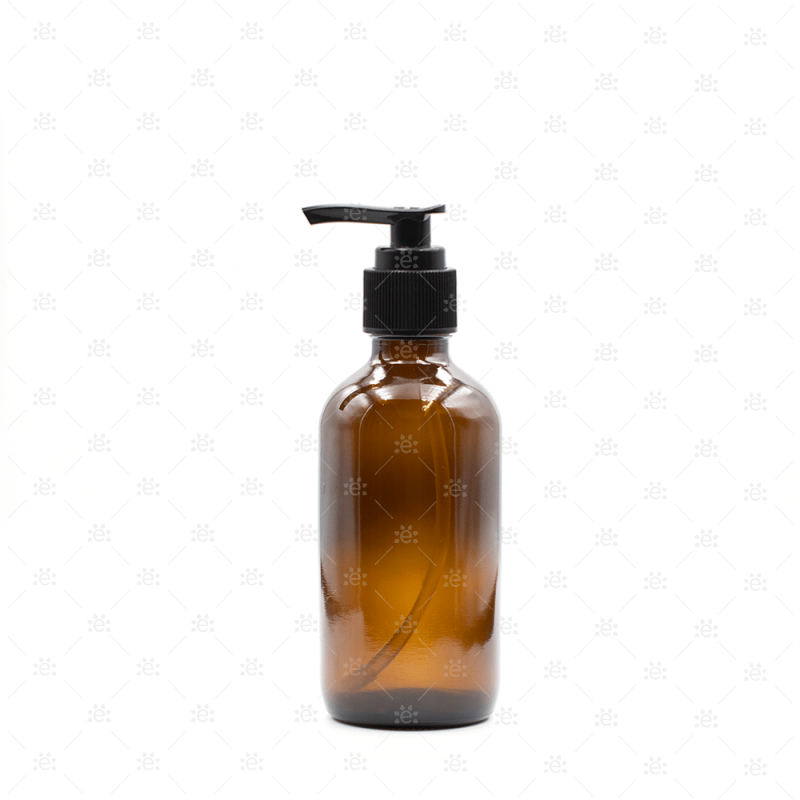 240Ml Amber Glass Pump Dispenser Bottle