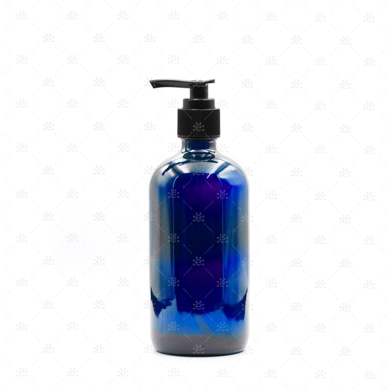 240Ml Blue Glass Pump Dispenser Bottle