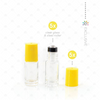 5ml Clear Glass Roller Bottle with Confetti (Yellow) Lid & Premium Stainless Steel Rollerball - 5 pack (NEW STYLE)