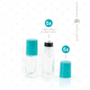 5ml Clear Glass Roller Bottle with Mermaid Tail (Teal) Lid & Premium Stainless Steel Rollerball - 5 pack (NEW STYLE)