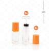 5ml Clear Glass Roller Bottle with Tangerine (Orange) Lid &  Premium Stainless Steel Rollerball - 5 pack (NEW STYLE)
