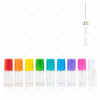 5ml Clear Roller Bottles with EOS Signature Multi-Coloured Plastic Caps in a Travel Case (set of 9 bottles)