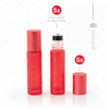 Deluxe Frosted 10ml Red roller bottles with Red Metallic Caps & Premium Rollers (5 pack)