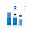 Deluxe Frosted 5ml Blue Roller Bottles with Blue Metallic Caps & Premium Rollers (5 pack)
