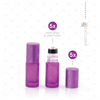 Deluxe Frosted 5ml Purple Roller Bottles with Purple Metallic Caps & Premium Rollers (5 pack)