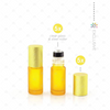 Deluxe Frosted 5ml Yellow Roller Bottles with Yellow Metallic Caps & Premium Rollers (5 pack)