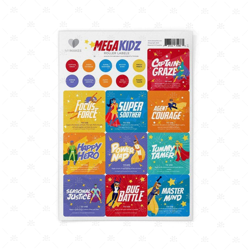 Mymakes:  Mega Kidz - Label Sheet Labels