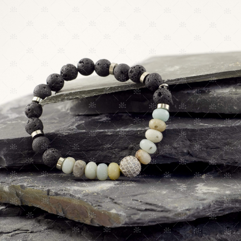 Paris:  Natural Gemstone Lava Diffuser Bracelet Jewellery