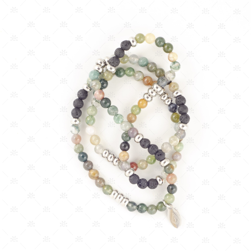 Sabrina:  Indian Agate Diffuser Wrap Bracelet / Necklace Jewellery