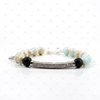 Trish : Natural Gemstone & Lava Diamonte Macrame bracelet