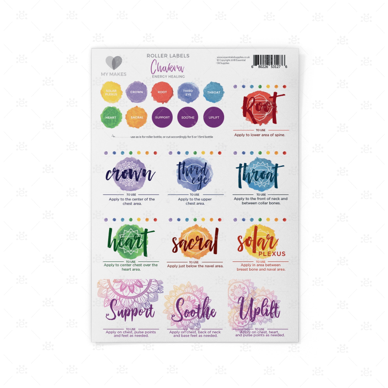 MyMakes : Chakra Energy Healing - Label Sheet